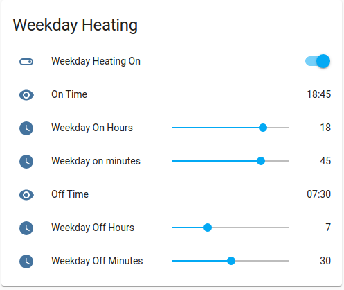 Heating Schedule
