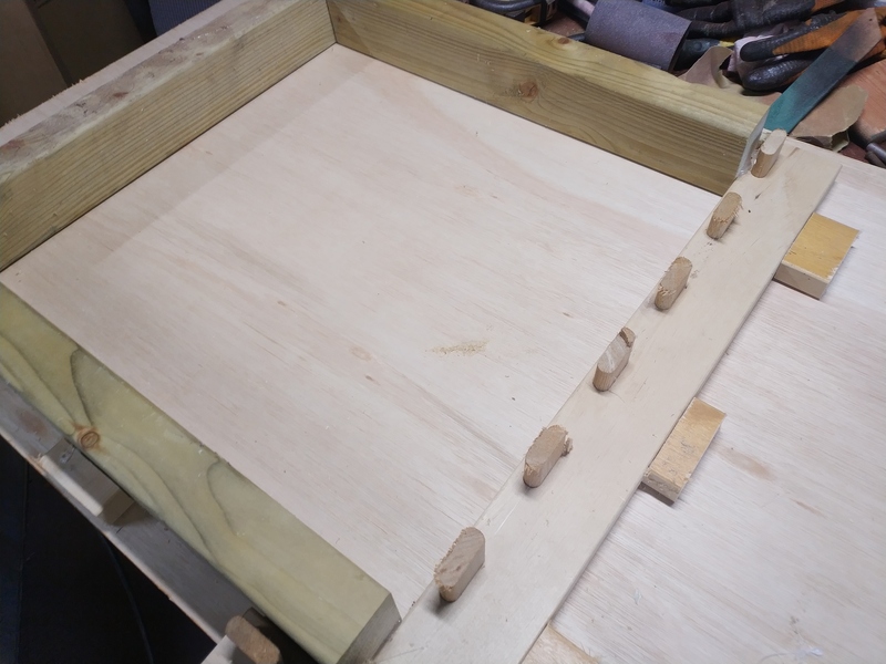 Concrete form with sides installed