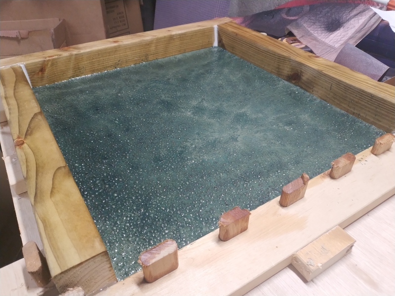 Form filled with concrete