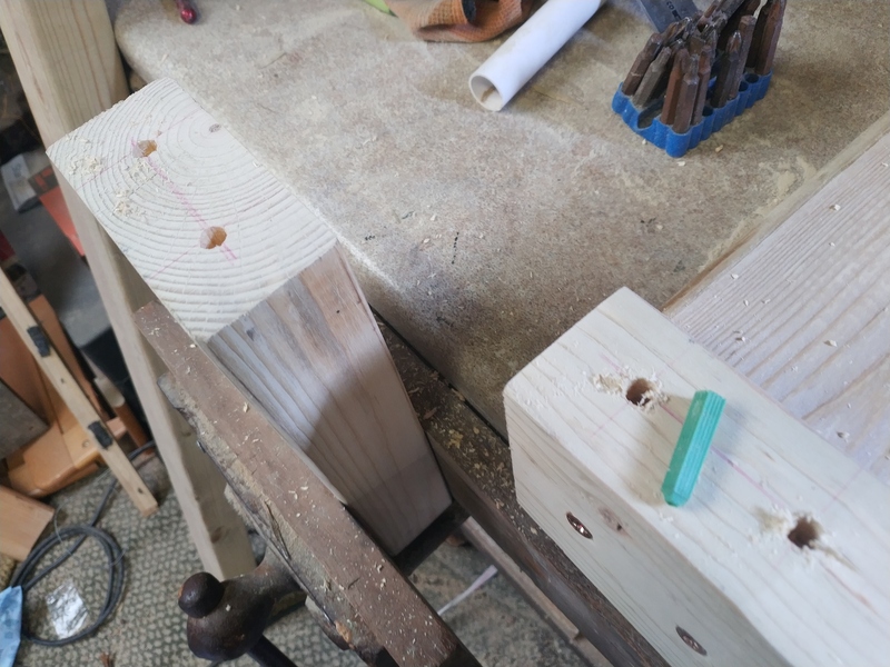 Making holes for dowe... rawl plugs