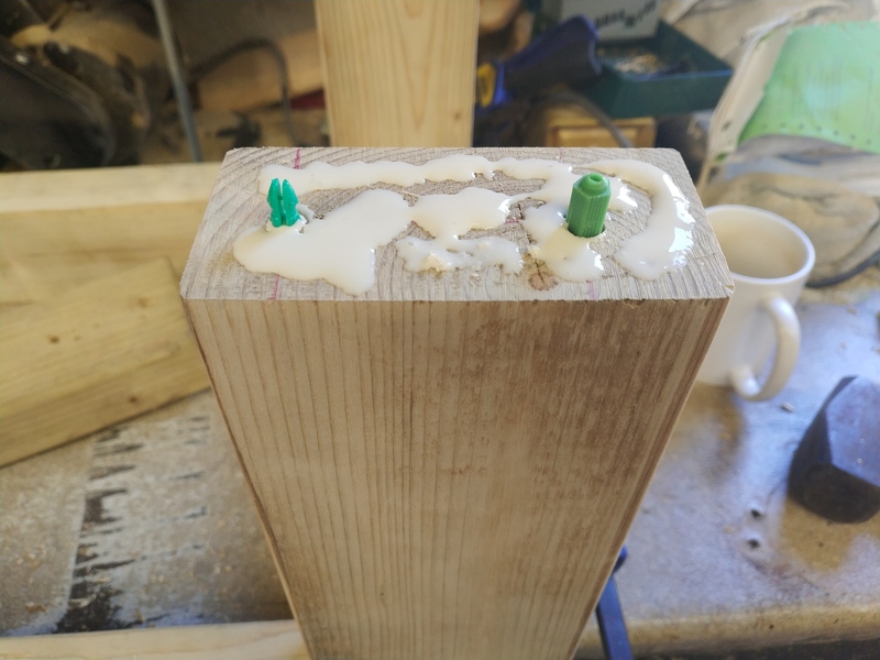 Filling holes and spaffing glue