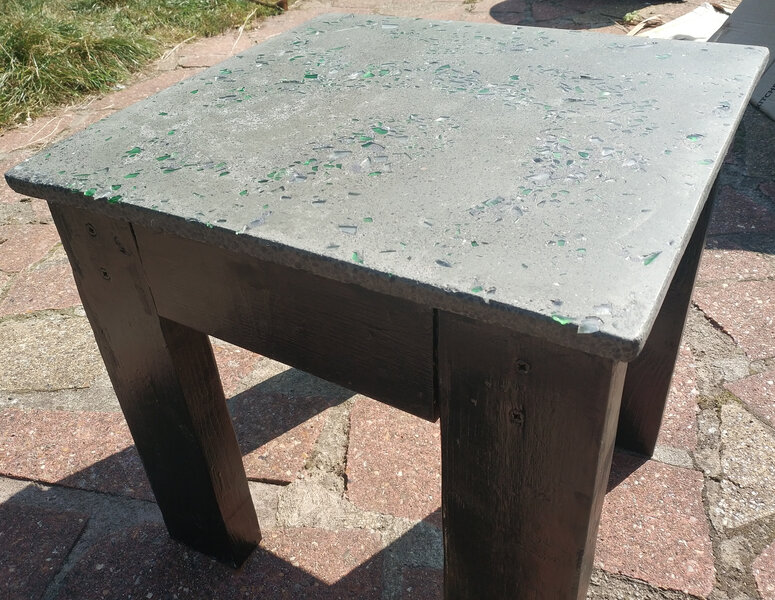Shiney table top outside