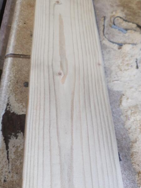 Unevenly cleaned wood