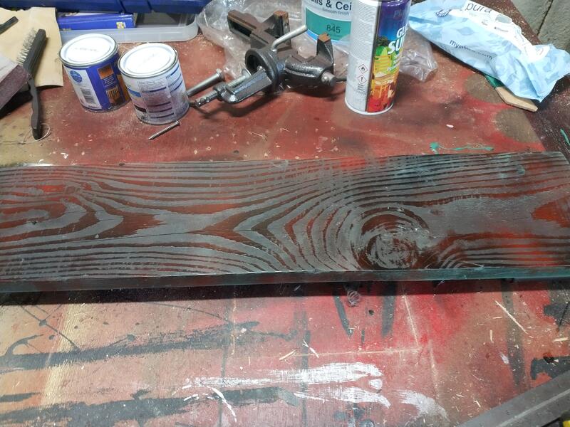 Mixing black and red spray