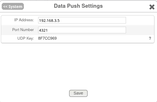 Data Push settings