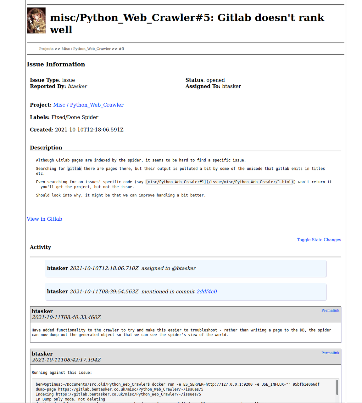 GILS Issue view