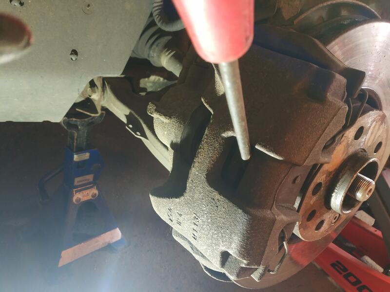 Loosening Saab 93 Brake Caliper