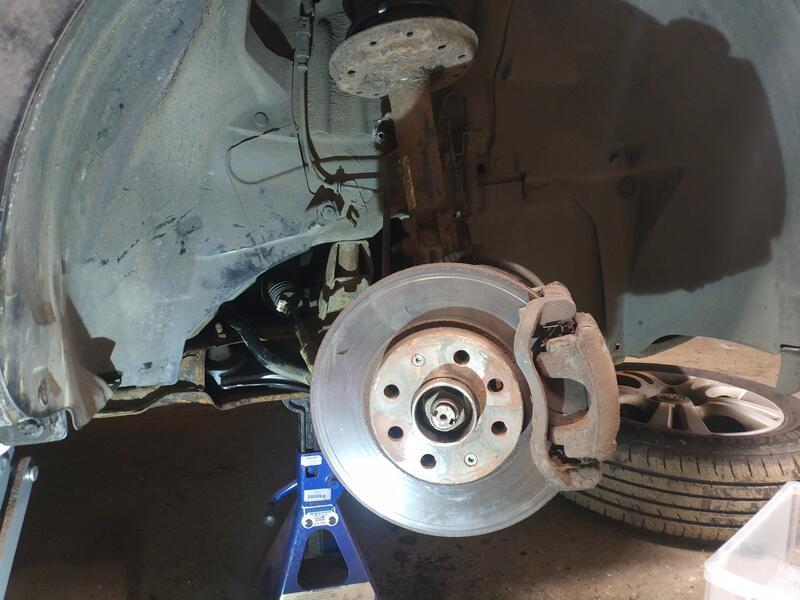 Vauxhall Corsa D with wheel removed